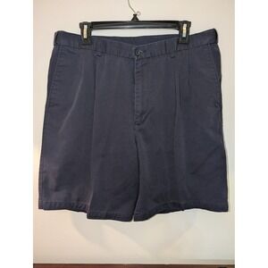 Puritan Mens Pleated Chino Shorts Dark Navy Blue Size 36 P16B004 Cotton Blend